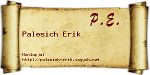 Palesich Erik névjegykártya